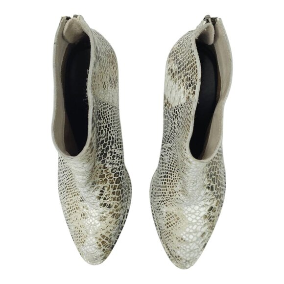 Diba True Pay Phone Chelsea Ankle Boots Womens 8 Reptile Print Zip Block Heel - Picture 6 of 16